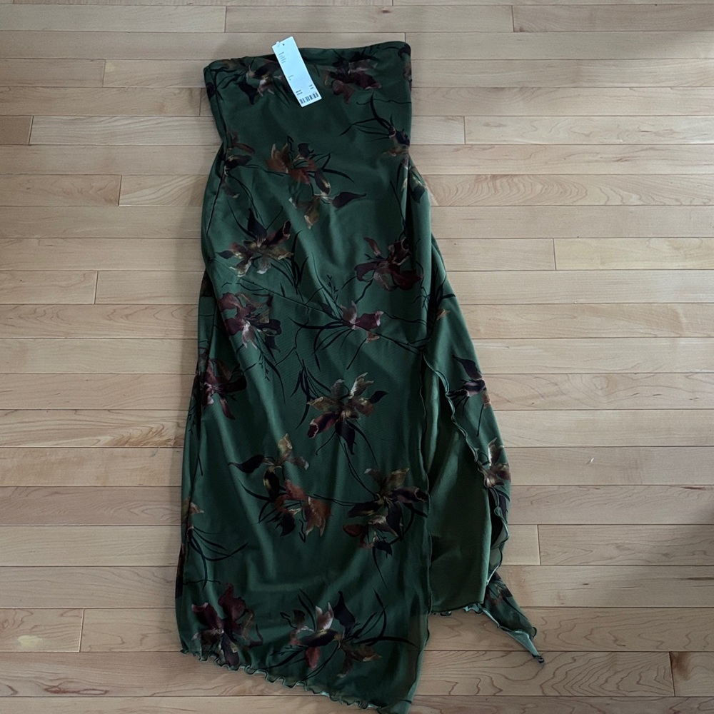 Urban Outfitters Green Strapless Dress